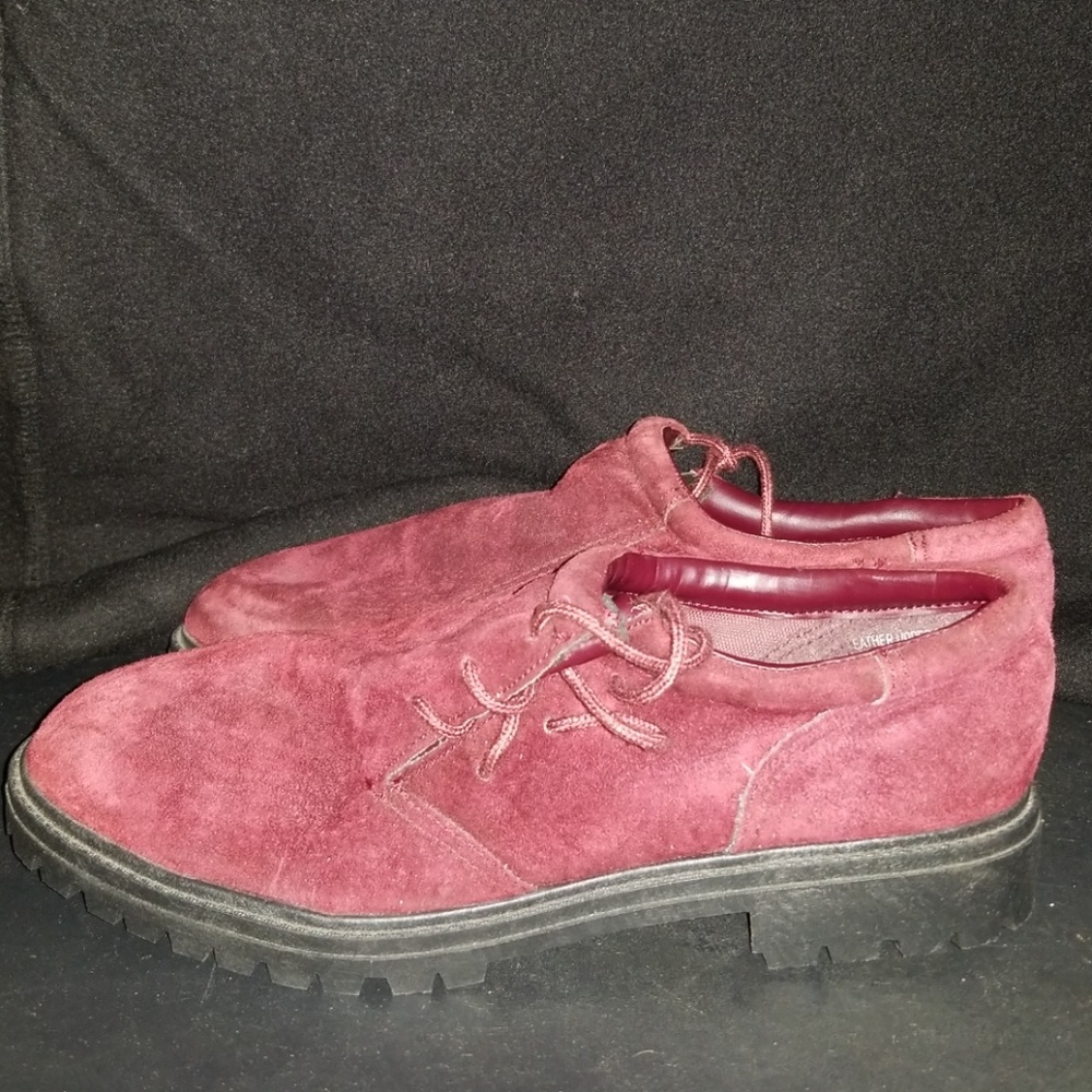 NEW CLASSIQUE BURGUNDY SUEDE SIDE TIE OXFORD SZ 7M